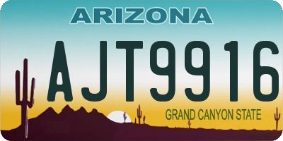 AZ license plate AJT9916