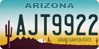 AZ license plate AJT9922