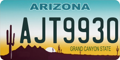 AZ license plate AJT9930
