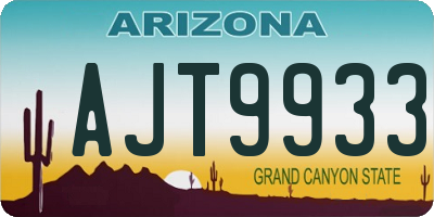 AZ license plate AJT9933