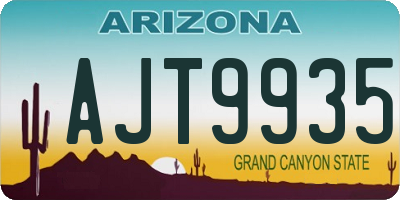 AZ license plate AJT9935