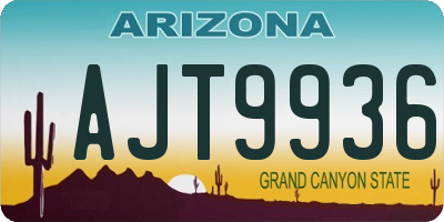 AZ license plate AJT9936