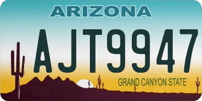 AZ license plate AJT9947