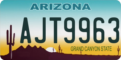 AZ license plate AJT9963