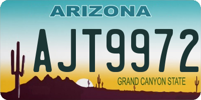 AZ license plate AJT9972