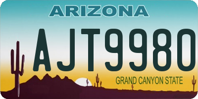 AZ license plate AJT9980