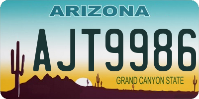 AZ license plate AJT9986