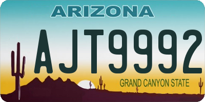 AZ license plate AJT9992