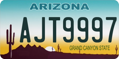 AZ license plate AJT9997