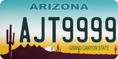 AZ license plate AJT9999
