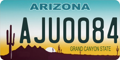AZ license plate AJU0084