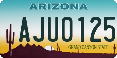 AZ license plate AJU0125