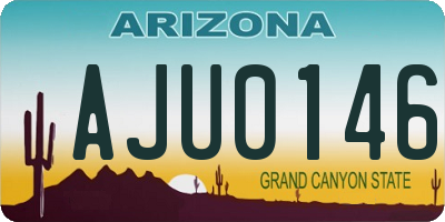 AZ license plate AJU0146