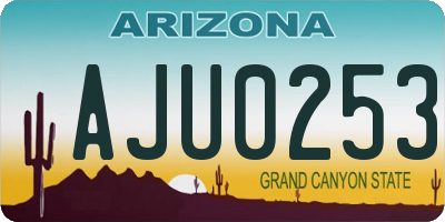 AZ license plate AJU0253