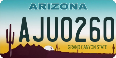 AZ license plate AJU0260