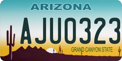 AZ license plate AJU0323