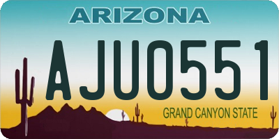 AZ license plate AJU0551