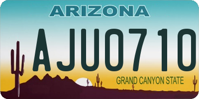 AZ license plate AJU0710