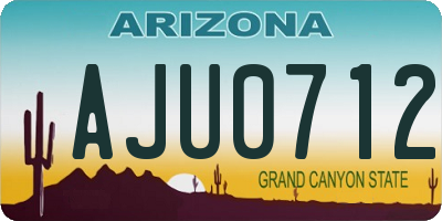 AZ license plate AJU0712