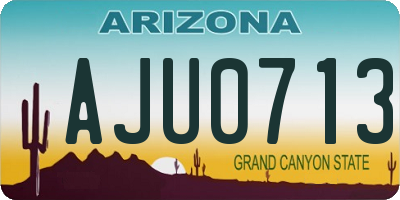 AZ license plate AJU0713