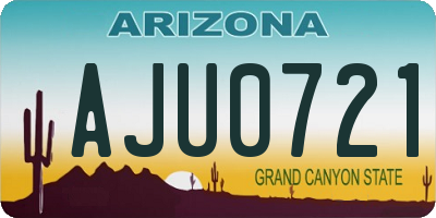 AZ license plate AJU0721