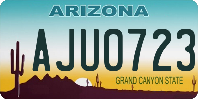 AZ license plate AJU0723