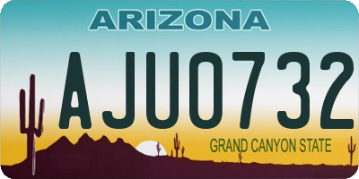 AZ license plate AJU0732