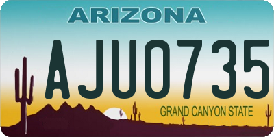 AZ license plate AJU0735