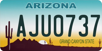 AZ license plate AJU0737