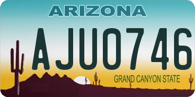 AZ license plate AJU0746