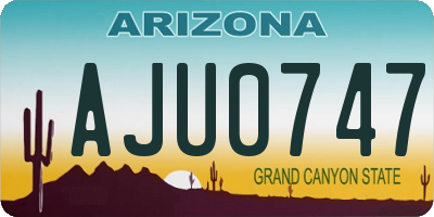 AZ license plate AJU0747
