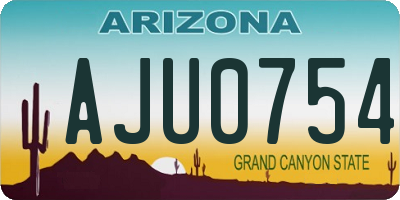 AZ license plate AJU0754