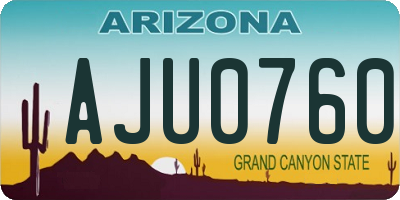 AZ license plate AJU0760