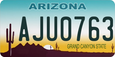 AZ license plate AJU0763