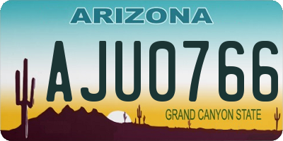 AZ license plate AJU0766