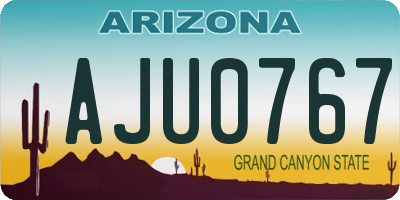 AZ license plate AJU0767