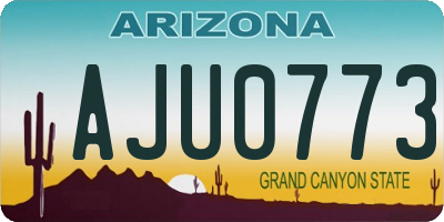 AZ license plate AJU0773