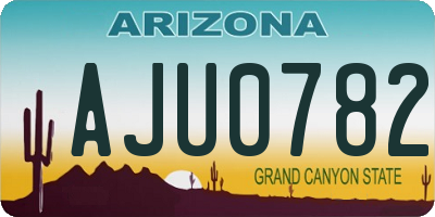 AZ license plate AJU0782