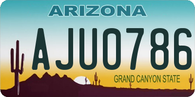AZ license plate AJU0786