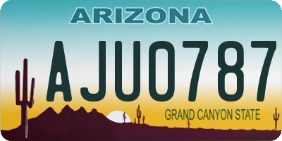 AZ license plate AJU0787