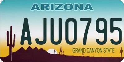 AZ license plate AJU0795
