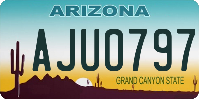 AZ license plate AJU0797