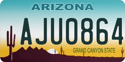 AZ license plate AJU0864