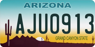 AZ license plate AJU0913