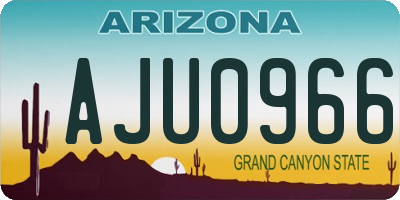 AZ license plate AJU0966