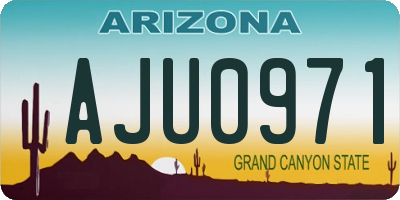 AZ license plate AJU0971