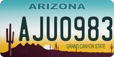 AZ license plate AJU0983