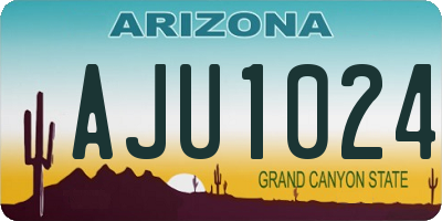 AZ license plate AJU1024