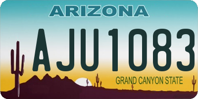 AZ license plate AJU1083