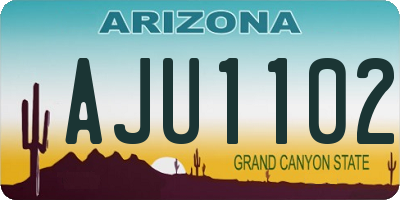 AZ license plate AJU1102